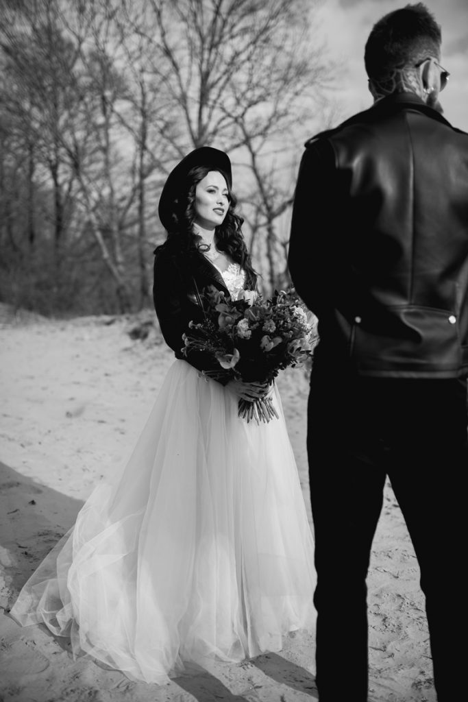 Стилизация свадьбы, Лида, Минск, Рок, Стиль, шляпа, черно-белое