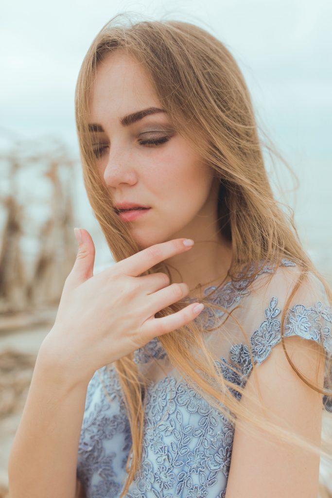 Portret, ocean, Italy, Pisa, wedding day, fashion