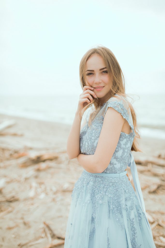 Portret, ocean, Italy, Pisa, wedding day, fashion